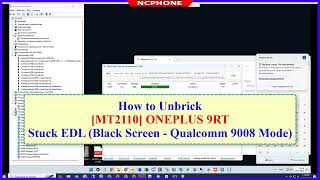 Unbrick OnePlus 9RT MT2110 Bricked Stuck EDL Black Screen Qualcomm 9008 Mode [upl. by Marcelline456]