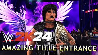 WWE 2K24 EPIC Rhea Ripley Entrance  Full Title Entrance [upl. by Brenn]