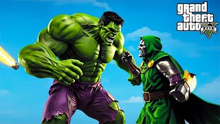 IRON MAN SAVE HULK FROM DOCTOR DOOM AND DEFEAT HIM IN GTA 5  usa unitedstates english gaming [upl. by Eesac]