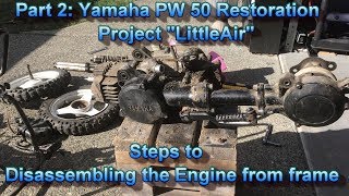 Part 2 Disassembling the engine from frame Yamaha PW50 [upl. by Ahsaet708]