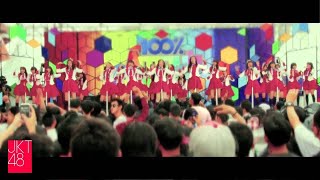 JKT48 1st live TV performance  100 Ampuh Global TV [upl. by Hayott582]