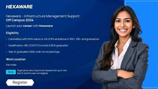 We Are Hiring HEXAWARE 2024  Bsc amp Bca Graduates of the 2024 Batch  hexaware bsc vacancy BRM [upl. by Crane]