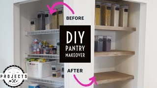 WOODEN DIY PANTRY SHELF  GOODBYE WIRED NIGHTMARE [upl. by Atorod]