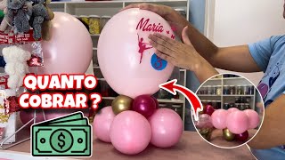 QUANTO VENDER UM ARRANJO DE BALÃO SIMPLES  centros de mesa com balão para festa infantil [upl. by Holna]