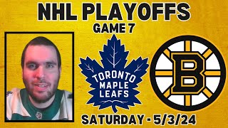 NHL Stanley Cup Playoffs Maple Leafs Vs Bruins Game 7 Prediction amp Analysis nhlplayoffs [upl. by Lear]