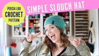 How to Crochet A Simple Slouchy Hat [upl. by Genna]