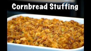 How To Make Cornbread Stuffing  Delicious Cornbread Sausage StuffingDressing Recipe [upl. by Coppola]