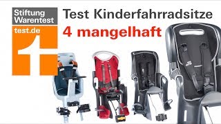 Test Kinderfahrradsitze 2018 Mangelhaft für Römer Jockey amp 2 weitere Fahrradsitze [upl. by Avie]