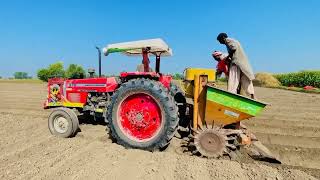 Potato with mf 375 tractor planter in punjab pakistan [upl. by Ayojal]