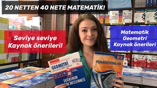 TIP ÖĞRENCİSİNDEN SEVİYE SEVİYE MATEMATİK KAYNAK ÖNERİLERİ  20 NETTEN 40 NETE [upl. by Luisa]