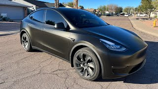 3M Satin Gold Dust Vinyl Wrap on a Tesla Model Y reveal [upl. by Llejk757]