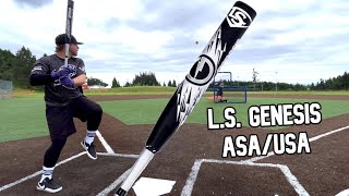 Hitting with the Louisville Slugger GENESIS ASAUSA  Slowpitch Softball Bat Review [upl. by Omoj271]