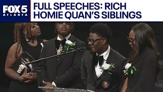 Rich Homie Quans siblings speak at funeral FULL  FOX 5 News [upl. by Aiuoqes]