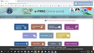 frro status enquiry  efrro online application status check  frro registration process  eFRRO [upl. by Rosenfeld]