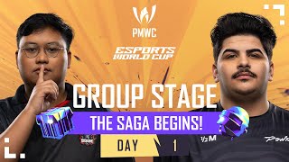 EN 2024 PMWC x EWC Group Stage Day 1  PUBG MOBILE WORLD CUP x ESPORTS WORLD CUP [upl. by Jevon]