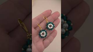 DIY Earrings Design Handmade Crystal Pearl Earrings with Beads amp Thread  Simple Beaded diyjewelry [upl. by Nalod]