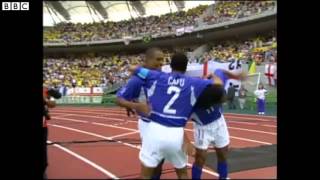 Ronaldinho scores 40yard freekick vs England [upl. by Dowdell]