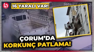 Çorumda 5 katlı binada doğal gaz patlaması 1 kişi hayatını kaybetti 16 yaralı [upl. by Byrdie162]