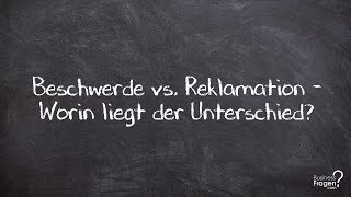 Beschwerde vs Reklamation  Worin liegt der Unterschied [upl. by Clarey632]