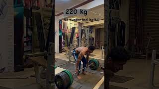 Deadlift 220kg no belt no strap deadlift strongman challenge [upl. by Mita]