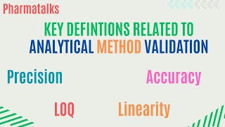 Key terms related to validation of an analytical method [upl. by Efar]