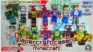 Como armar muñeco movible con 14 articulaciones versión minecraft 100 d papel papercraft tutorial [upl. by Retse]