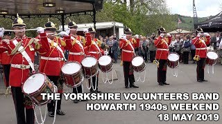 The Yorkshire Volunteers Band performing at Haworth 1940s weekend 2019 4K [upl. by Atnauq971]