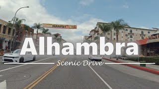 Driving in Downtown Alhambra California  4K60fps [upl. by Lilahk]