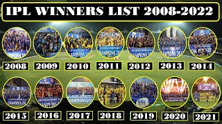 IPL CHAMPIONS LIST 2008 2022  who is winner in total IPL matches  IPL 2023 [upl. by Enattirb]