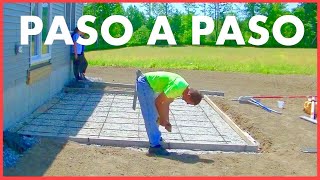 Como hacer un PISO DE CEMENTO ESTAMPADO piso en el PATIO sobre tierra APRENDE paso a paso [upl. by Zetniuq]