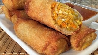 How To Make Vegetable Egg RollsChinese Food RecipesVeggie Restaurant Style [upl. by Erv]