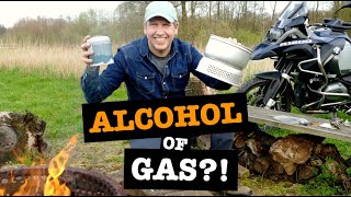 Welke camping brander op de motor Alcohol vs Gas Test [upl. by Bonneau]