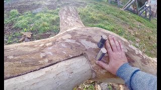 off grid Earthbag workshop part 7 timber framed entrance [upl. by Ahsyat]