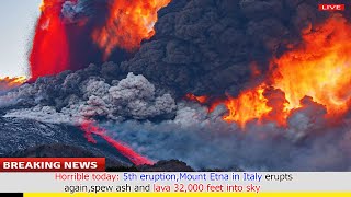 Today alert volcano Etna comback erupts spewing thick ash 1000 kilometers into the air [upl. by Octavian476]