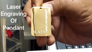 LASER ENGRAVING in GOLD PENDANT [upl. by Ardnazxela]