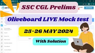 Oliveboard Live Mock Test CGL Prelims 2526 May 2024Ankita Shukla ssc ssccgl2024 [upl. by Gratt175]