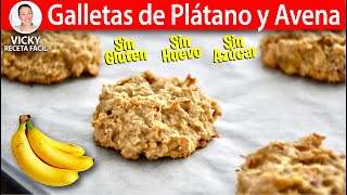 GALLETAS DE PLATANO Y AVENA  Vicky Receta Facil [upl. by Beal514]