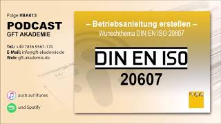 BA 013 Technische Doku DIN EN ISO 20607  Ein Normenkommentar [upl. by Naerol541]