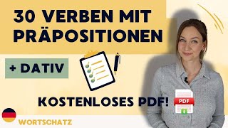 Verben mit Präpositionen  Dativ  30 Beispiele  Kostenloses PDF [upl. by Beetner]