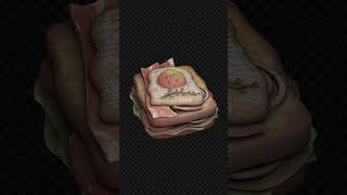 Egg sandwich with handpainted textures 3D model Blender3D [upl. by Kosey620]