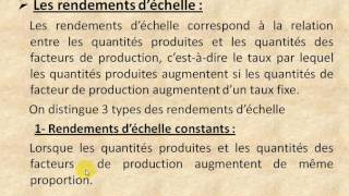 Microéconomie S2 partie 7 quot les rendements déchelle quot [upl. by Arnuad641]