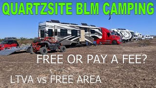 Quartzsite LTVA or FREE Boondocking  BLM Land Boondocking  RV Life [upl. by Urissa812]