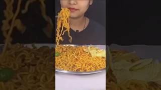 Eating Spicy 🥵 Korean Noodles with Chipsshorts mukbang noodles asmreating notalking asmrvideo [upl. by Arnst]