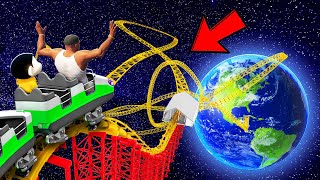 SHINCHAN AND FRANKLIN TRIED 1 VS 1 MILLION GIANT ROLLER COASTER FROM SPACE IN GTA 5 [upl. by Dannica]