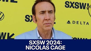 Nicolas Cage SXSW quotArcadianquot red carpet interview  FOX 7 Austin [upl. by Ecinnej]