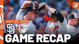 Padres vs Orioles Game Recap 72824  MLB Highlights  Baltimore Orioles [upl. by Xymenes]