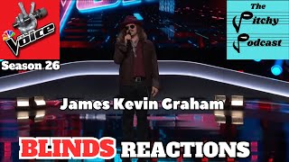 Kevin James Graham Blind Auditions Reaction from Season 26 of NBCs The Voice [upl. by Brittain487]