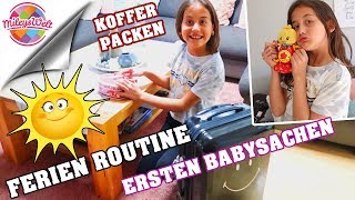 MEINE DAILY FERIENROUTINE  meine ersten Babysachen amp Koffer packen  Mileys Welt [upl. by Nej]