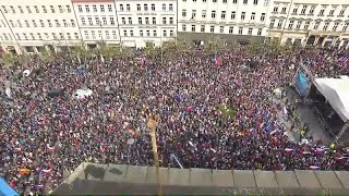 Thousands protest in Czech capital calling on the government to resign [upl. by Jayme510]