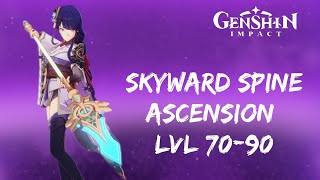 GENSHIN IMPACT POLEARM SKYWARD SPINE ASCENSION LVL 7090 [upl. by Siocnarf]